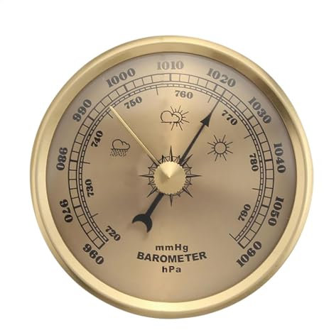 Wetterstation Analog, Ø70mm Wetterstation Mit Barometer, Und Air Pressure Gauge Für Innen Und Außen, Edelstahlgehäuse Mit Luftfeuchtigkeitsmesser Wandthermometer Für Häuser, Gewächshäu