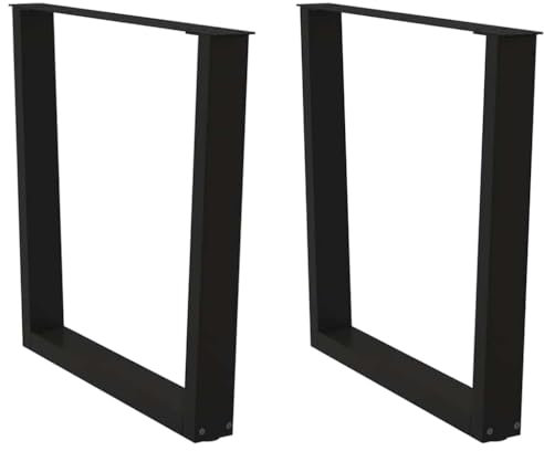 vidaXL Esstischbeine V-Form 2 Stück Schwarz 80x(72-73,3) cm Stahl