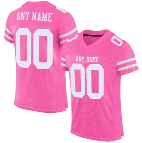 Personnalisé Sport Maillot de Football Américain pour Hommes Femmes Jeunes Préscolaires Personnalisable avec Logo Nom et Numéro de l'équipe T-Shirts Manches Courtes à Séchage Rapide