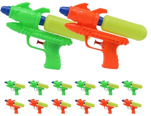 AMATOYS Set de 12 Pistolas De Agua De 19 x 13 Cm para Niños - Juguete Divertido De Verano - Ideal para Playa, Piscina Y Jardín - Fáciles De Usar