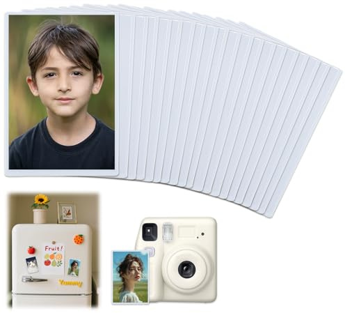 JNEYVIC 20 Pcs Mini Marcos de Fotos Magnéticos para Nevera Blanco Imanes Personalizados Transparentes 9.25 x 6.3 cm, Fundas para Decoración de Pared de Fotos instantánea, Mural Fotográfico y Collage