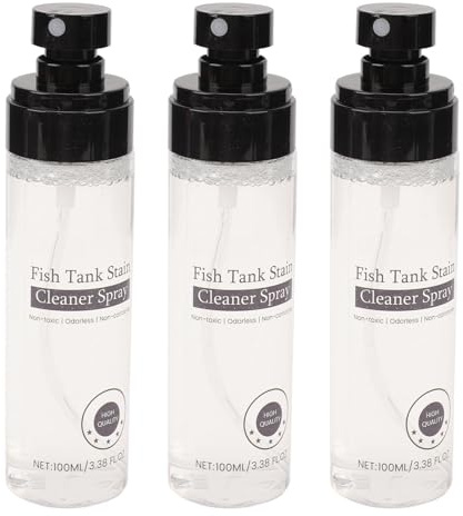 Dioche Lot de 3 Sprays Nettoyants pour Aquarium - Solution Efficace pour Nettoyer Les Vitres D'aquarium - Élimine Les Dépôts pour Les Réservoirs d'eau Douce et d'eau Salée - 100 ML X 3