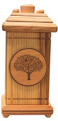 Urne funéraire pour petits animaux de compagnie - Urne funéraire pour animaux de compagnie - Boîte à cendres - Boîte à souvenirs - Grande urne avec motif d'arbre de vie - En bois de hêtre massif