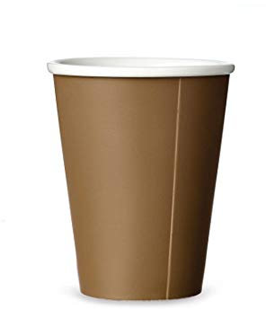 Taza de té de porcelana, taza de café sin asa, taza grande de espresso, ahorro de espacio, diseño moderno, 300 ml, color beige