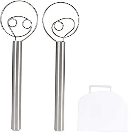 2-teiliger Danish Teig-Schneebesen 30 cm, Rührgerät Küche, Großer Mixer Admixer für Kuchen, Dessert, Brot, Pizza, Gebäck, Pizzateig - Perfektes Backen