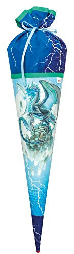 ROTH Schultüte Stoffwunder - Eisdrache 70 cm groß - rund Stoffschultüte Spitze