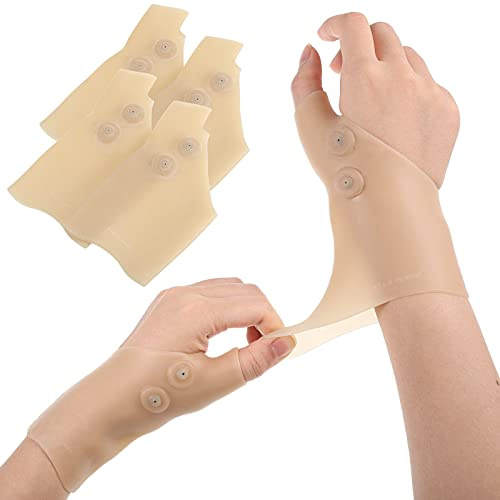 4 Pieces Gel Wrist Thumb Support for Arthritis Carpal Tunnel Wrist Splint | zhibeisai Breathable Wrist Support Brace Waterproof Carpal Tunnel for Thumb Arthritis,Gel Thumb Brace for Men Women