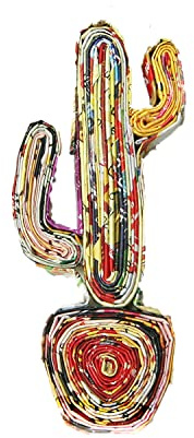 Cactus, EcoFriendly Quilling Paper Ornament, Handcrafted from Recycled Magazines, Sustainable gift,