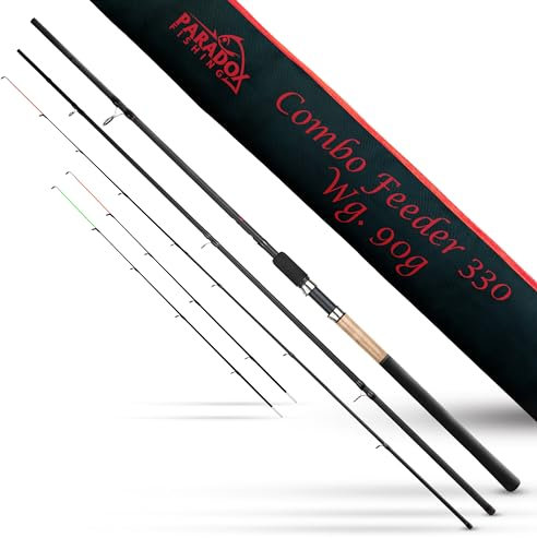 Paradox Fishing Feederrute 3,3m Wg. 90g I 1,5/2/3 OZ I Method Feeder Rute Angelrute Feederruten zum Angeln mit Futterkorb