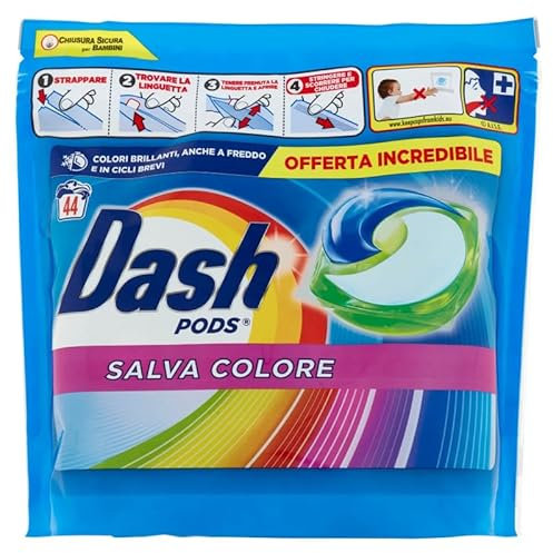 Dash Pods Detersivo Lavatrice In Capsule, Salvacolore, 55 Lavaggi 1072,5 g