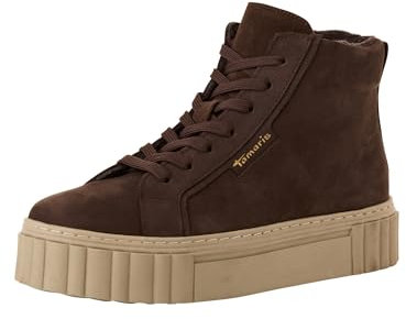 Tamaris Damen Stiefelette Leder Wechselfußbett; DARK BROWN, EU 38