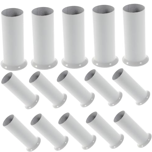 DOITOOL Fundas Metálicas para Base De Lámpara Colgante De Vela 30x80mm Blancas, Certificadas, Accesorio Tubular Resistente para Lámparas De Cristal, Pack 15 Piezas, Uso En Iluminación Doméstica