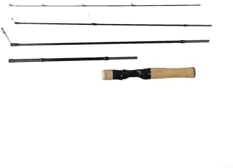 HEBEOT Köderruten, mehrteilige Köderruten, Carbon-Spinn-Angelrute, mehrteilige Köderrute, verstellbar, mehrteilige Kohlefaser-Wurfstange (gerader Griff)