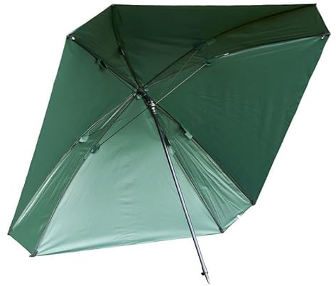 Daiwa Square Wavelock Umbrella, extremely waterproof, Hardwearing, Wavelock fabric, Square sides stable in wind, D-ring pegging points, storm pole threads, guy rope, cap.