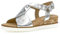 Gabor Damen Keilsandalen, Frauen Sandalen,Leichte Mehrweite (G),Sommerschuhe,Freizeitschuhe,offene Schuhe,Silber(KDes/offwh),43 EU / 9 UK