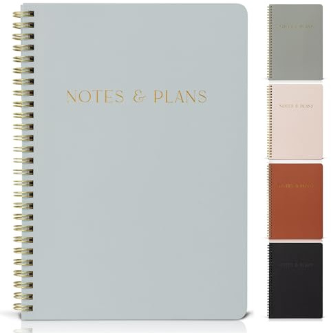 Hermoso planificador diario y cuaderno con horario por hora, bloc de notas estético en espiral para organizar fácilmente tus tareas y citas, elegante libro y suministros escolares u oficina