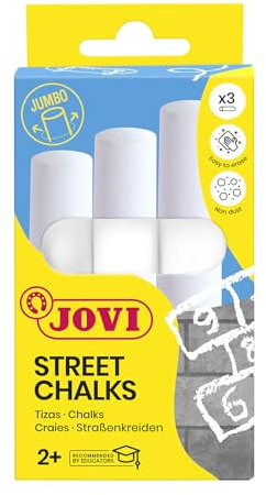 Jovi - STREET CHALKS Jumbo-Kreide, weiß, waschbar (1031), 3 Stück