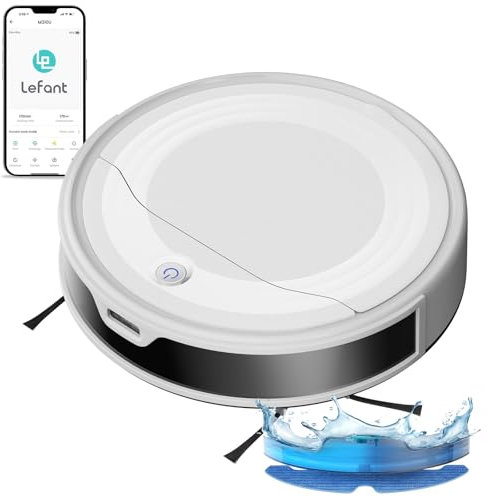 Lefant M310 Ultra Robot Vacuum Cleaner with Mop, ToF Laser Navigation, 170 Min, 6000Pa Ultra-Strong Suction Power, 190° Obstacle Avoidance, Ideal for Pet hair and Carpet, App Control, 2.4G Wi-Fi