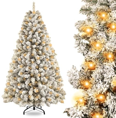 Árbol de Navidad Grande Artificial con iluminación,árbol de Navidad de 180 cm con LED y 900 Puntas,árboles de Navidad Artificiales adecuados para decoración de Navidad y Año Nuevo (DABlanco)