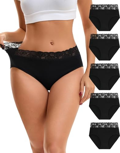INNERSY Black Underwear Women Lace Knickers Ladies Pants,16,5 Classic Black