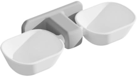 INOOMP Wall-mounted Pet Plastic Feeder Double Bowl for Cats and Dogs Hanging Design with Capacity Detachable and Easy to Clean Pet Feeding and Water Station