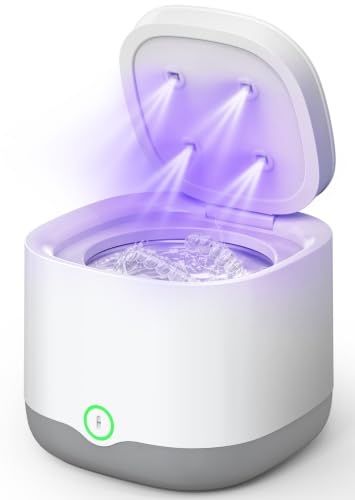 Dnenellr Nettoyeur à Ultrasons pour Gouttières et Dentiers 200ML (Blanc)