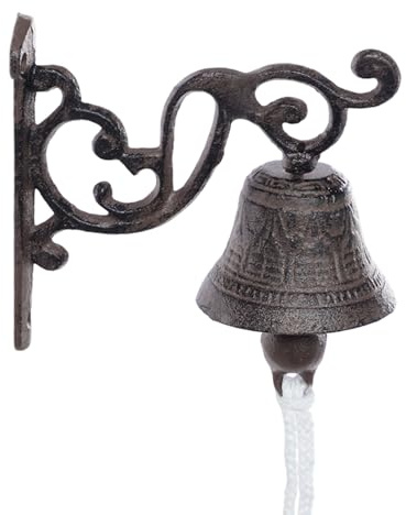 Wand-Schiffsglocke aus Gusseisen, Vintage Kordel-Türklingel, hängende Glocke im maritimen Stil, nostalgische Deko und Türklingel