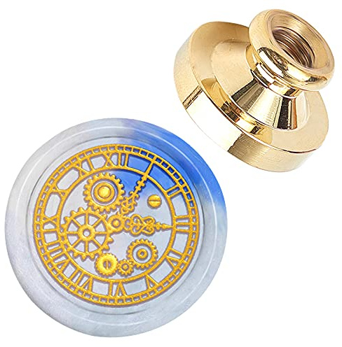 CRASPIRE Cire Sceau Timbre Tête Horloge Amovible Cachetage Laiton Timbre Tête pour Créatifs Cadeaux Enveloppes Invitations Cartes Décoration