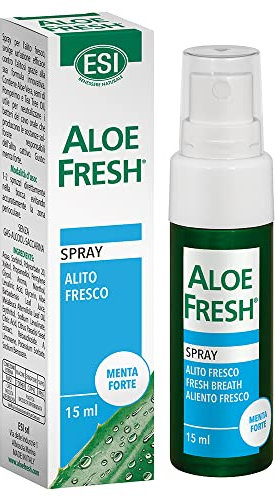 ESI - Alito Fresco Spray con Xilitolo e Aloe Vera, Combatte l'Alitosi Neutralizzando i Batteri del Cavo Orale Responsabili dell'Alito Cattivo, Gusto Menta Forte, Senza Alcol, 15 ml