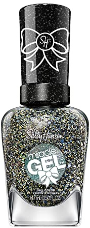 Sally Hansen Miracle Gel Nail Polish At-home gel manicure, 906, Glitter to Santa - 14.7m, Gold 906 Glitter to Santa