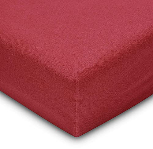 Flowen Spannbettlaken 140x200 cm Mikrofaser Spannbetttuch Bordeaux für Bett Atmungsaktive Hypoallergene Bettlaken Anti-Milbe Leicht Weich und Knitterfrei mit 30 cm Tiefe Tasche Maschinenwaschbares