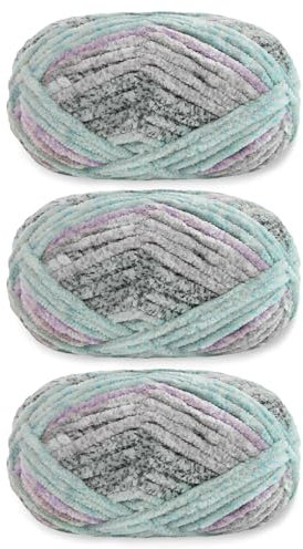 Franel Samtgarn, Häkeln, flauschiges Garn, Premier Plüsch-Parfait, klobige Decke, Samt, flauschiges Chenille-Deckengarn, Häkeln, Stricken, weicher, dicker Plüsch, glänzend (3, Orchidee im leeren Tal)