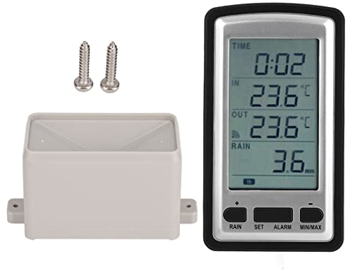 WGFOIP Wireless Rain Meter Gauge with Temperature Measurement, RCC Transmission for Indoor Outdoor
