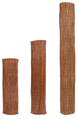 Mega Holz Weidenmatte Sichtschutzmatte aus Weide Ideal für Garten, Balkon und Terrasse 300x180 cm Natürlicher Sichtschutz