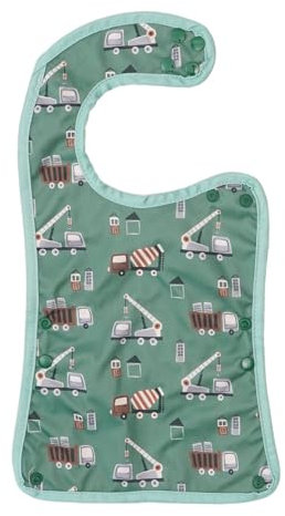 avo + cado Babero Nibbler a partir de 6 meses – Se puede limpiar y lavar, con bandeja de recogida y parte trasera de forro polar suave, ideal para bebés con luz led, ajuste universal, Vehículos de