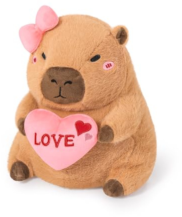 shownicer Peluche Capybara, Animal en Peluche, Jouet en Peluche Kawaii, Coussin en Peluche, Cadeau pour la Saint Valentin, Petite Amie, Filles, Enfants (Capybara Brun, 30cm)
