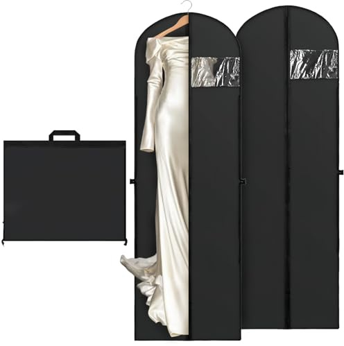 QIANAI 2Pcs 180 x 60cm Copriabiti Antipolvere, Custodia Porta Abiti con Manico, Porta Antipolvere, Pieghevole Sacchetti Vestiti Armadio, Grande Capacità Buste Vestiti Armadio, Buste per Vestiti