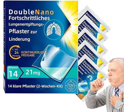 14 parches dobles Nano para desintoxicación pulmonar, parche de limpieza pulmonar, cintas de apoyo para la salud respiratoria, yeso de desintoxicación avanzada, parches de ayuda natural para la