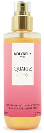 MOLYNEUX - Bruma perfumada con brillo Quartz Liberty 200ml - Bruma corporal iluminadora sin alcohol para cuerpo y cabello