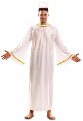 My Other Me - Disfraz para adulto unisex de Ángel blanco con túnica con alas talla M/L. Perfecto para deslumbrar con luz celestial en fiestas y eventos especiales