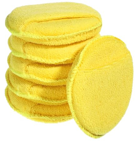 6 almohadillas aplicadoras de cera de microfibra, almohadillas aplicadoras de microfibra con bolsillo para el dedo, almohadilla aplicadora de espuma para el cuidado del coche, para limpieza y pulido