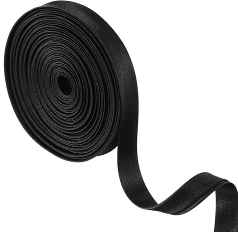 LXUEJIE 1/2 Inch Double Fold Bias Tape, 21 Yards Bias Binding Tape Continuous BiasBinding Tapes Black Fabric Tapes for Sewing Seaming Quilting Hemming Piping(1/2 Inch x 50 Yards, Black)
