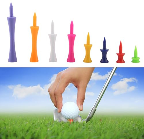 SJUNJIE 125 Piezas Tees de Golf Plastico Multicolor Tees de Castillo Irrompible Reutilizable Plástico tee Golf Accesorios para Golfistas Que Practican Entrenamiento Práctico y Regalo o Familia