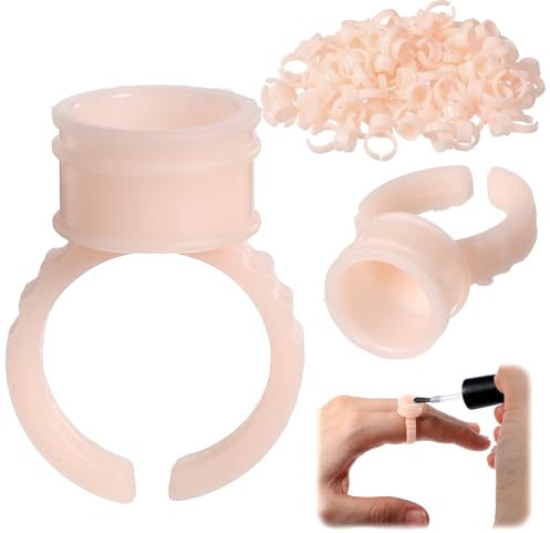 100Pcs Silicone Pigment Rings Cups, Adjustable Finger Ring Holder