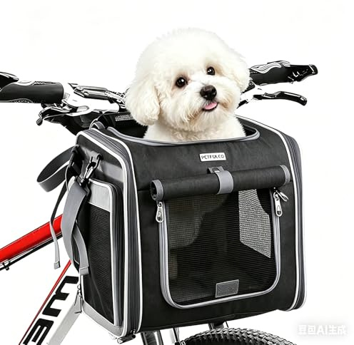 Cestino per cani di piccola taglia con 4 porte aperte, 4 finestre in rete, cestino per cani espandibile, per cani di piccola taglia