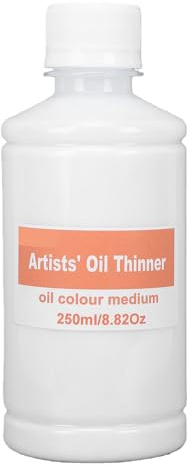 Tnfeeon Oljemålningslösningsmedel 250 Ml Luktfri Mineralsprit Låg Lukt Färgförtunning för Oljebaserad Färg och Penselrengöring Artist Grade Terpentine Substitut