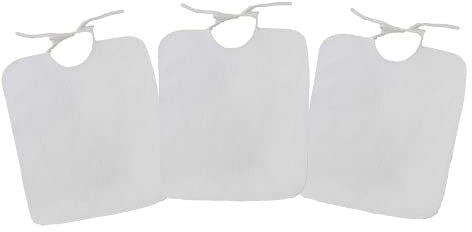 Ti Tin | 3er-Pack- frottee Babylätzchen ohne Plastik, 32x36 cm | Lätzchen-Set mit Bindeverschluss für Kinder über 1 Jahr, 100% Baumwolle Farbe: weiß