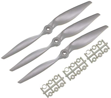 sourcing map RC eliche CW 10x7 pollici 2-palette per aereo giocattolo nylon grigio 3Pcs con adattatori anelli