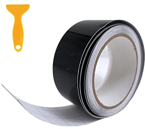 BangShou Pellicola autoadesiva per Auto Nero Lucido Pellicola per Auto con raschietto, 5x900cm Pellicola in Vinile Pellicola Protettiva per Auto Fai-da-Te Decorativa