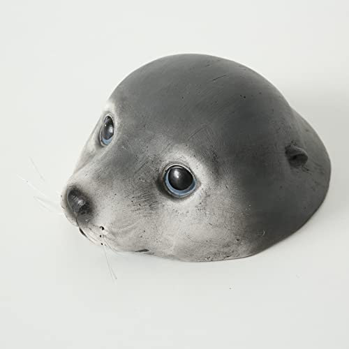Seaside No.64 - Niedliche Schwimmtiere aus Kunststoff - detailgetreu bemalt - natürliche Teichdekoration für den Garten/Wasserschale - wetterfester Eyecatcher (Seehund grau)